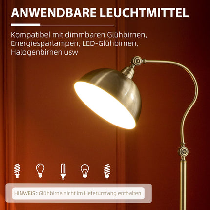 Retro Arc floor lamp - adjustable E27 brass finish
