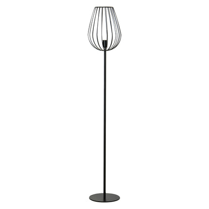 Industriální retro stojací lampa, kovové síťované stínidlo, 27.5x159cm