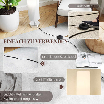 Stojací lampa, nerezová ocel, patice E27, 120 cm