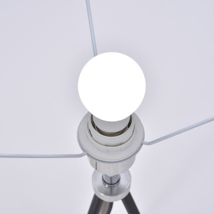 Skandinávská černá trojnožková stojací lampa – látka a kov, 73x156cm