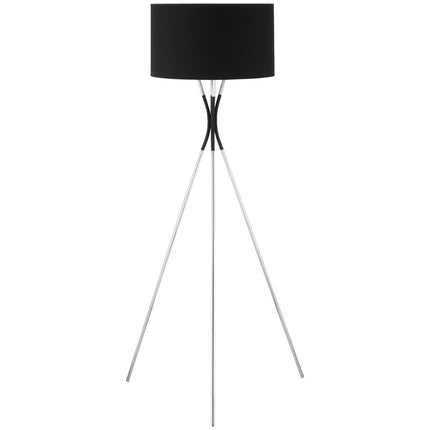 Stojací lampa, elegantní 40W, látkové stínítko, kovová podstava
