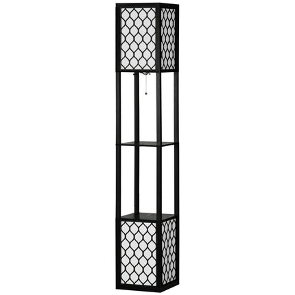 Stojací lampa s policí, dvojité světlo, 40W, zip