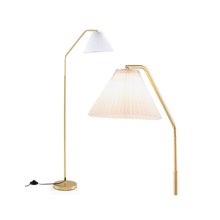 Stojací lampa s nastavitelnou hlavou, patice E27, 168cm, zlatá