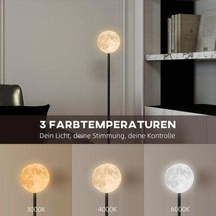 Stojací lampa se stínidlem ve tvaru měsíce, nožní vypínač, 3 teploty světla