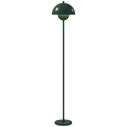 Stojací lampa s kulatým stínidlem, nožní vypínač, dlouhý kabel, zelená