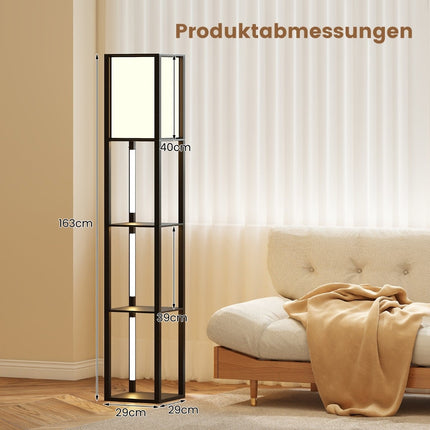 Floor Lamp with Shelves & Adjustable LED Strips