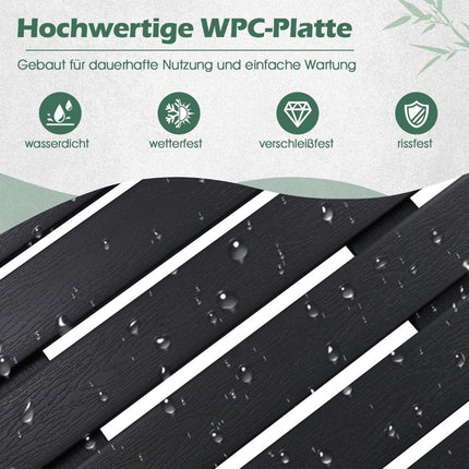 Podlahový dílec k solární sprše, WPC deska pro zahradní sprchu 100 x 60 x 2.5 cm, černá