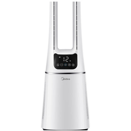 Podlahový ventilátor 2 v 1 s čističkou vzduchu, bílý