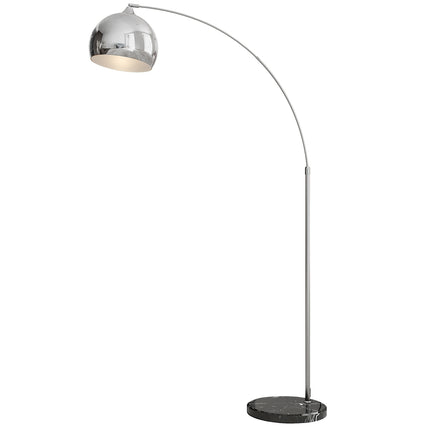 Stojací lampa, nastavitelná výška, se žárovkou, stříbrná, patice E27
