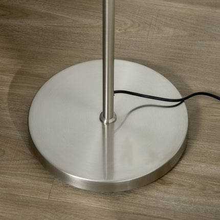 Stojací lampa 40W E27, stříbrná a bílá, 169 cm, 3 skleněná stínidla
