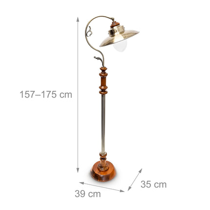 Stojací lampa v secesním designu, mosaz
