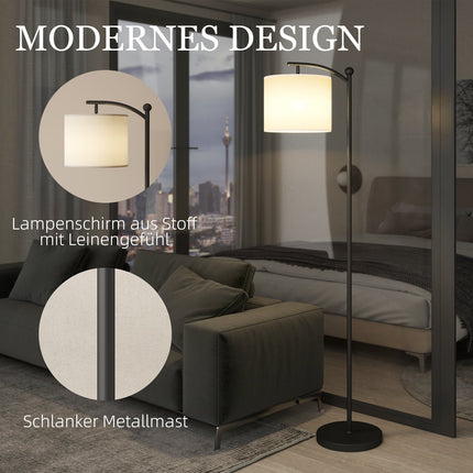 Stojací lampa s dálkovým ovladačem, nastavitelný jas a barva, černá