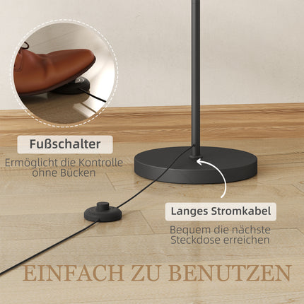 Stojací lampa s dálkovým ovladačem, nastavitelný jas a barva, černá