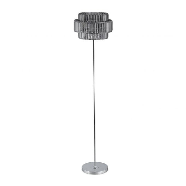 Stojací lampa s křišťály, šedá