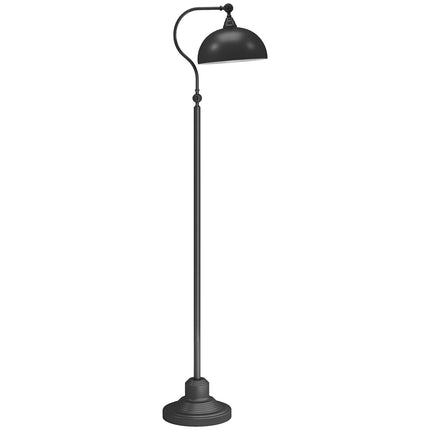 Černá kovová oblouková stojací lampa - nastavitelné stínidlo, retro design