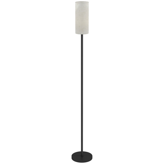 Stojací lampa s textilním stínidlem, patice E27, nožní vypínač