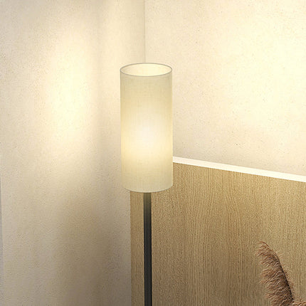 Stojací lampa s textilním stínidlem, patice E27, nožní vypínač