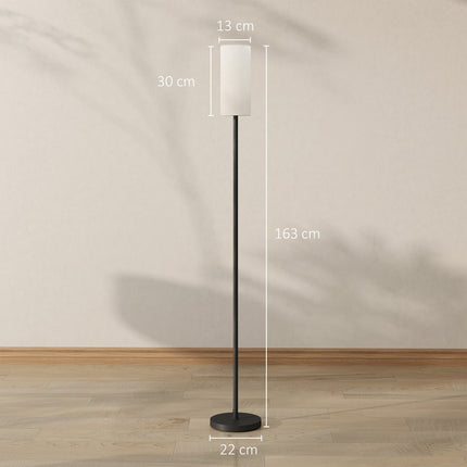 Stojací lampa s textilním stínidlem, patice E27, nožní vypínač
