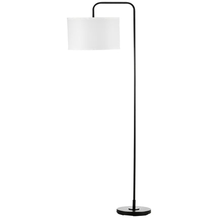 Moderní černá kovová stojací lampa se stínidlem, kabel 180 cm