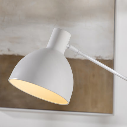 Výškově nastavitelná bílá oblouková lampa na čtení, patice E27