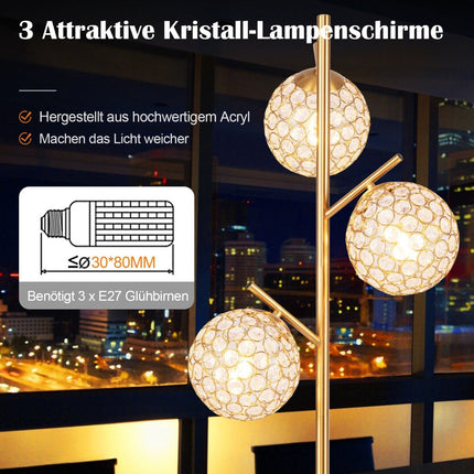 Stojací lampa se 3 stínidly a nožním vypínačem, volně stojící stromková lampa 169cm