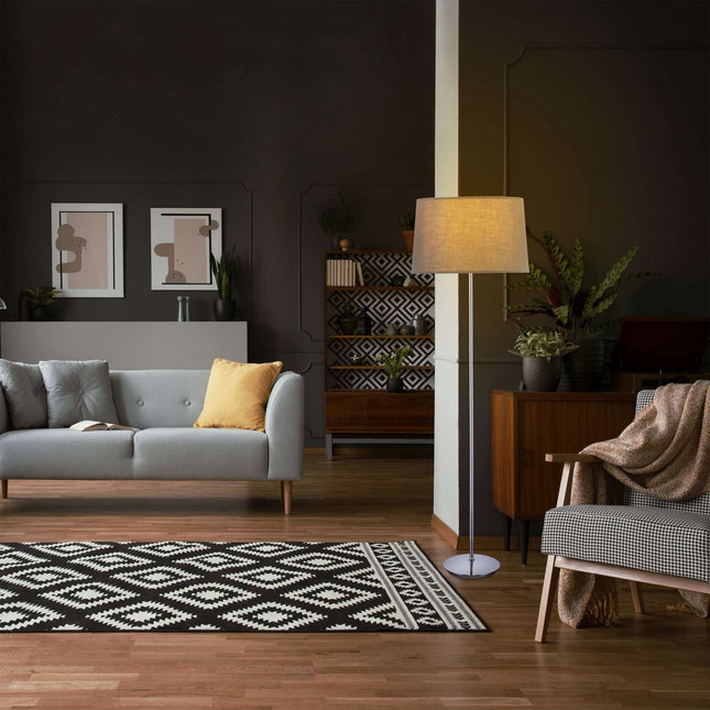 Floor lamp with fabric shade