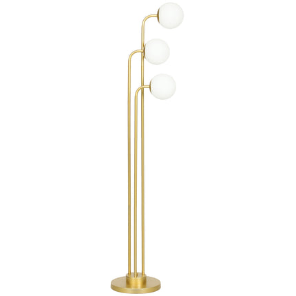 Stojací lampa s otočnými stínidly - 120W, zlatá, 1.65m