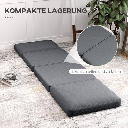 3-in-1 folding sofa bed in velvet look, capacity 240 kg, dark grey