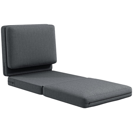 3-in-1 folding sofa bed in velvet look, capacity 240 kg, dark grey