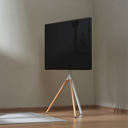 Podlahový držák na TV, dřevěné nohy
