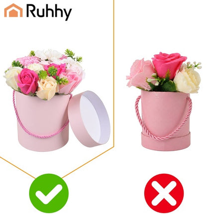 Flower Box Gift with Realistic Roses, 23 cm