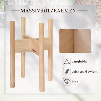 Dřevěný stojan na květiny, sada 2 ks, různé výšky, přírodní povrch