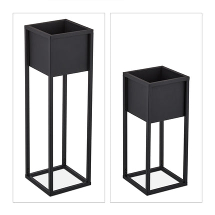 Flower stand in metal - 2 pcs in black