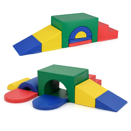 Foam Climbing Block Set for Toddlers – 7 Pieces, PU Leather