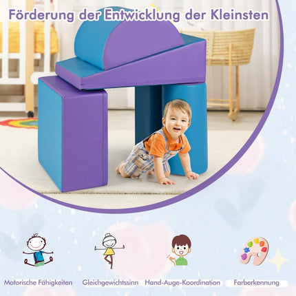 Sada pěnových hracích kostek, 5 ks – modrá a fialová