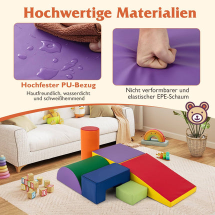 Sada pěnových hracích kostek, 6 ks – měkké, bezpečné, barevné