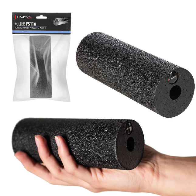 Foamroller, zwart, 15 cm