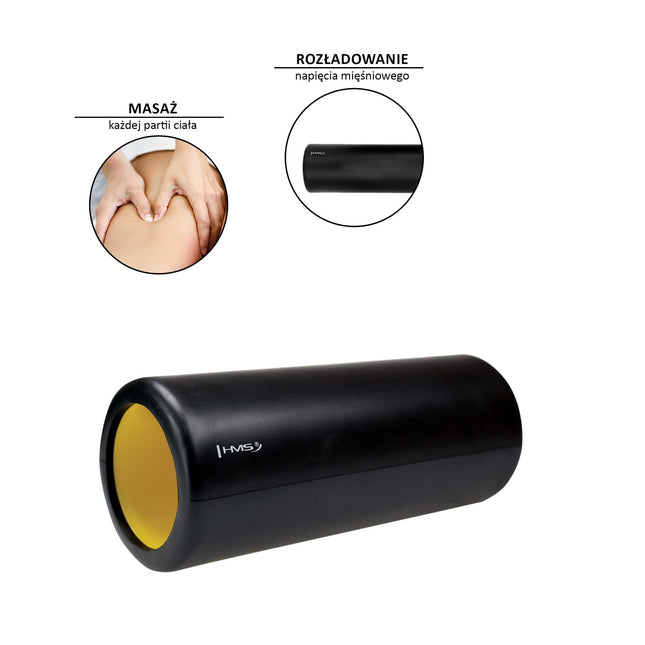 Foamroller, zwart, 33 cm