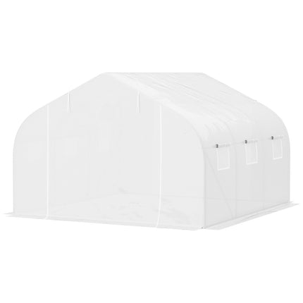 Skleník 3.5x3x3m, UV ochrana, odolný proti větru, kovová konstrukce