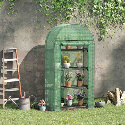 Mini skleník se 4 policemi, kov, 80x49x160CM