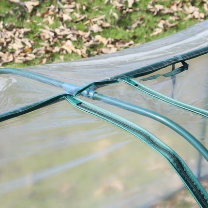 Skleník s dveřmi, ocelový rám, 350x100x80 cm, zelený