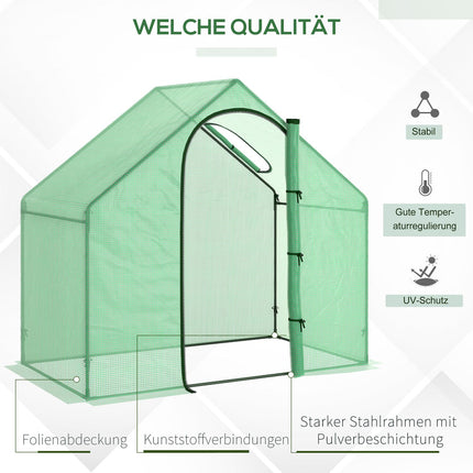 Skleník na rajčata pařeniště s oknem, dveřmi – ocel, PVC, 180x100x168 cm