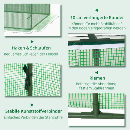 Greenhouse cold frame with window, 180 x 90 x 70 cm