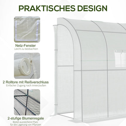 Fóliovník 200x100x215cm, síťové okno a UV ochrana