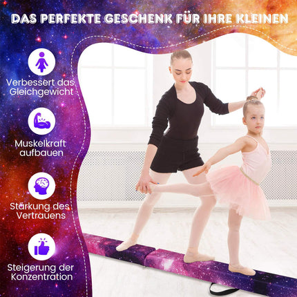 Skládací dětská gymnastická kladina 240cm s úchyty