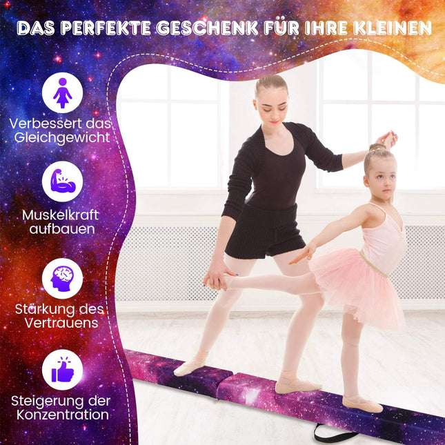 Skládací dětská gymnastická kladina 240cm s úchyty