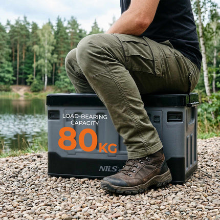 Skládací přepravní box XL 70L, šedo-černá, PP