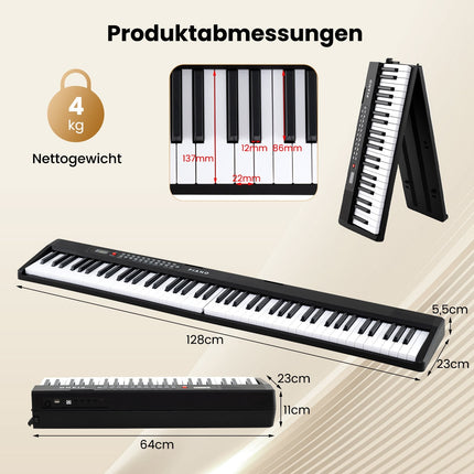 Skládací keyboard s 88 klávesami, duální režim a výuka