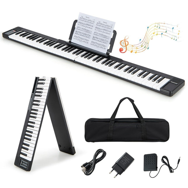 Skládací digitální piano, keyboard s 88 klávesami, 137 x 16.5 x 5 cm, černá + bílá