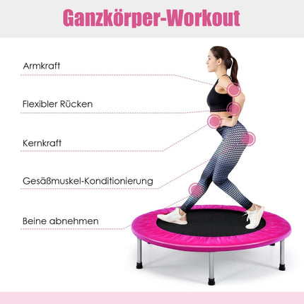 Skládací růžová trampolína 97 cm pro děti, nosnost 150 kg